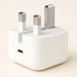 Advertisement showing an iPhone charging rapidly with a fast charger, reaching 60% battery in 30 minutes compared to 20% with a standard charger