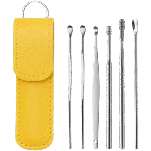 Complete Ear Wax Cleaning Kit - 6 Tools in Premium Leather Bag